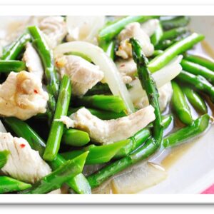 C2. Asparagus Chicken with Onions